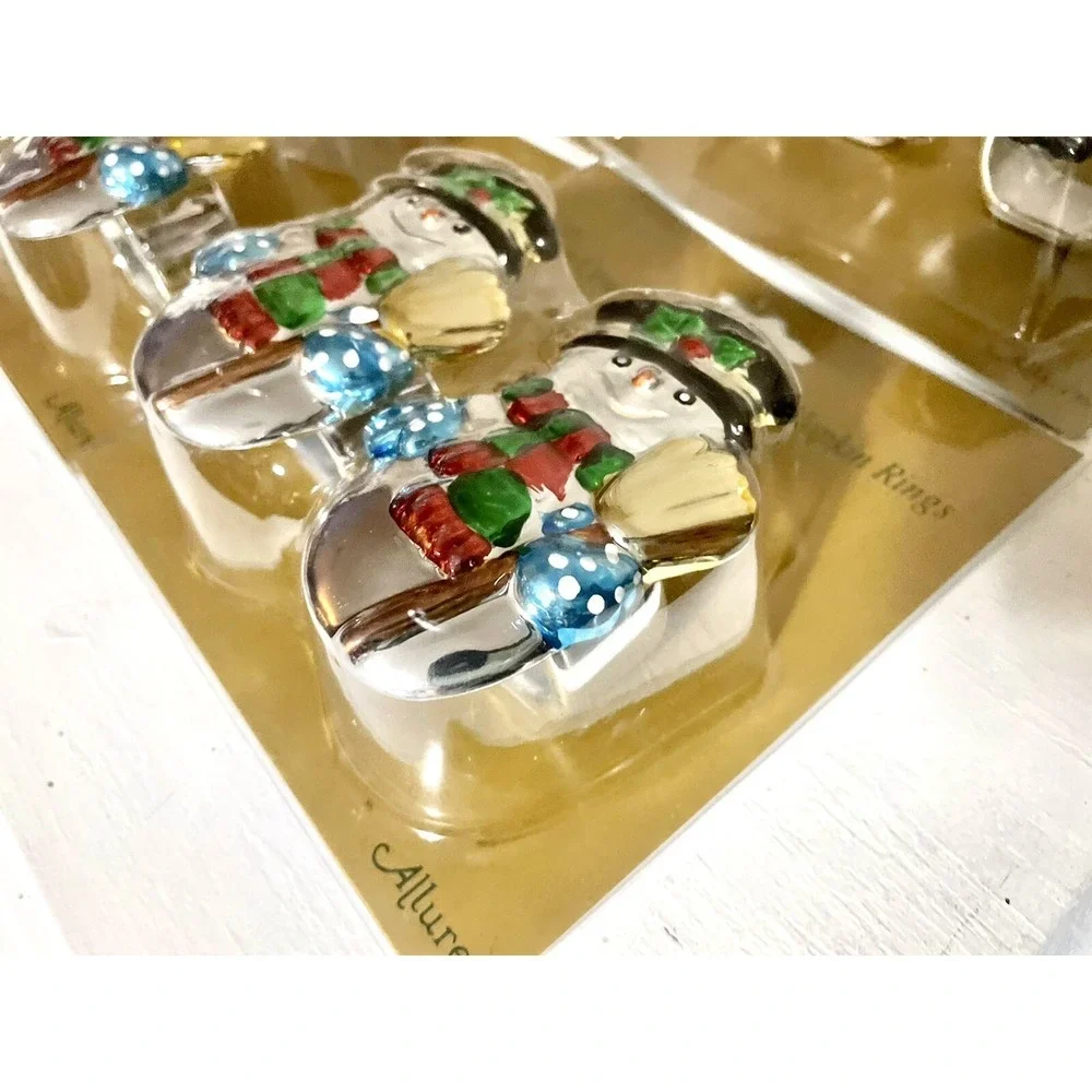 12 Ceramic Handpainted Napkin Rings ~Santa Claus ~ By Allure‎ 6 Pks Of 2